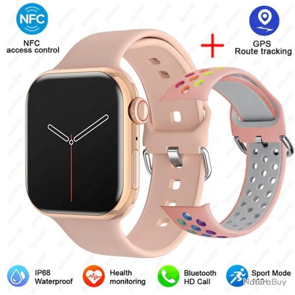 Montre Connectee Watch9 pour Android iOs SmartWatch9, Couleur: Rose 1