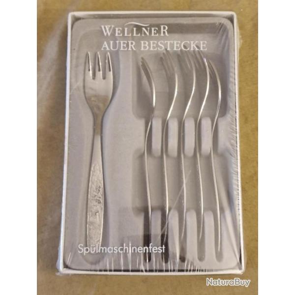 IDEE CADEAU - Coffret 6 fourchettes � dessert d�cor feuillage et oiseau - HILMAR SUPER DESTOCK !!!