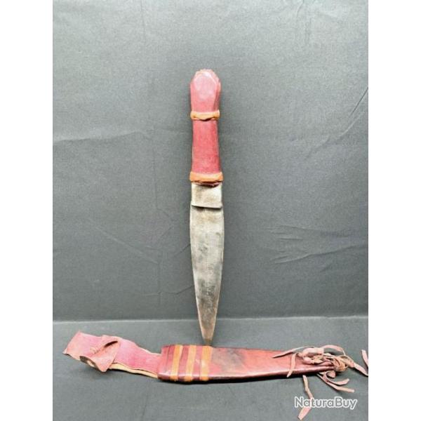 GRAND COUTEAU MALINKE, XX SIECLE, LAME EN FER FORGE, COLLECTION AFRIQUE