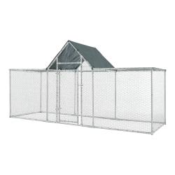 Enclos ext&eacute;rieur arguin voli&egrave;re 300 x 100 x 100 - 150 cm argent vert 03_0006705