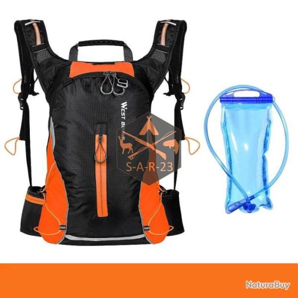 SACS D'HYDRATATION 16L - GOURDE 2L - ULTRA L�GER - R�FL�CHISSANT - ORANGE - LIVRAISON GRATUITE