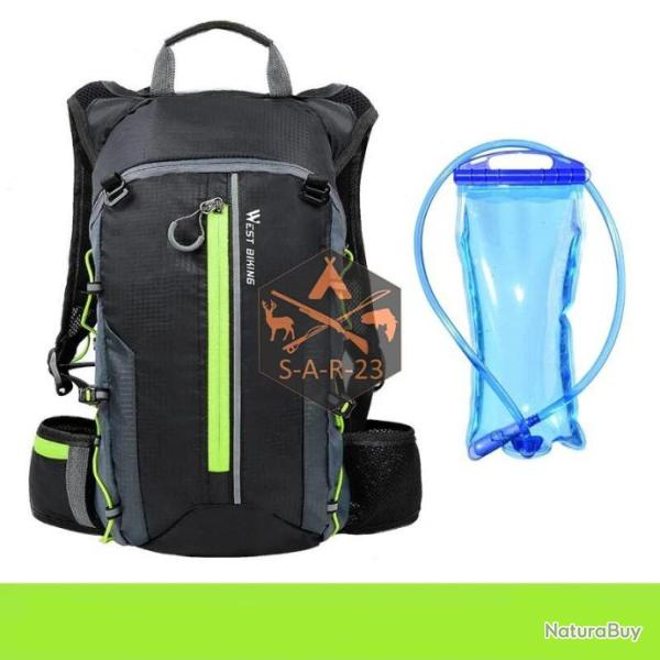 SACS D'HYDRATATION 16L - GOURDE 2L - ULTRA L�GER - R�FL�CHISSANT - VERT - LIVRAISON GRATUITE