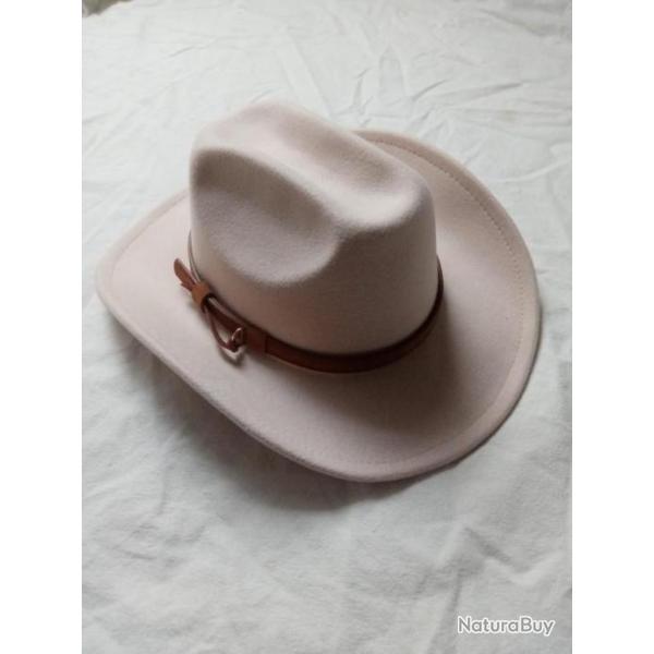 Chapeau cowboy blanc cr�me