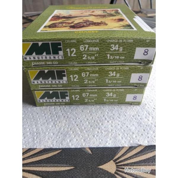 Cartouches Manufrance calibre 12
