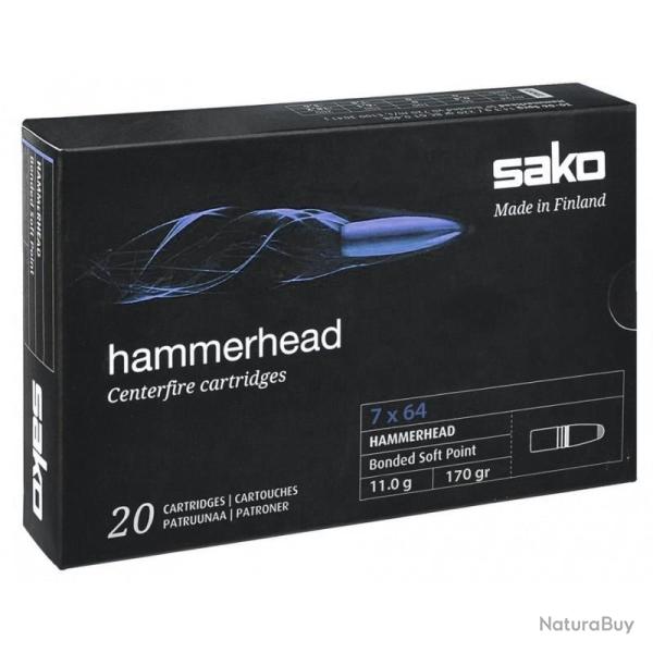 Cartouches SAKO HAMMERHEAD 7x64 Soft Point 170grs 216B