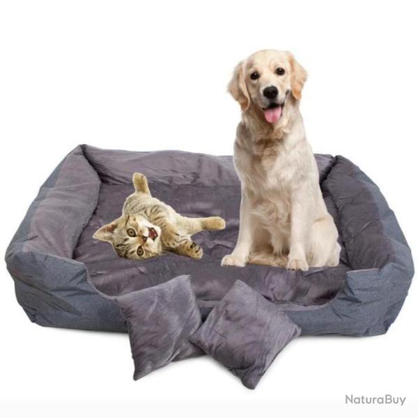 Lit Moelleux Imperm�able pour Chien et Chat 80 x 65 cm XL avec Coussins