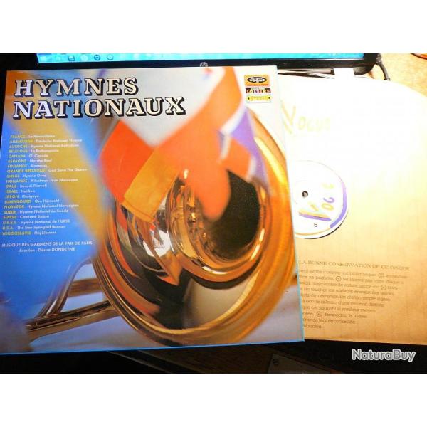 Disque 33t hymnes nationnaux de 20 pays