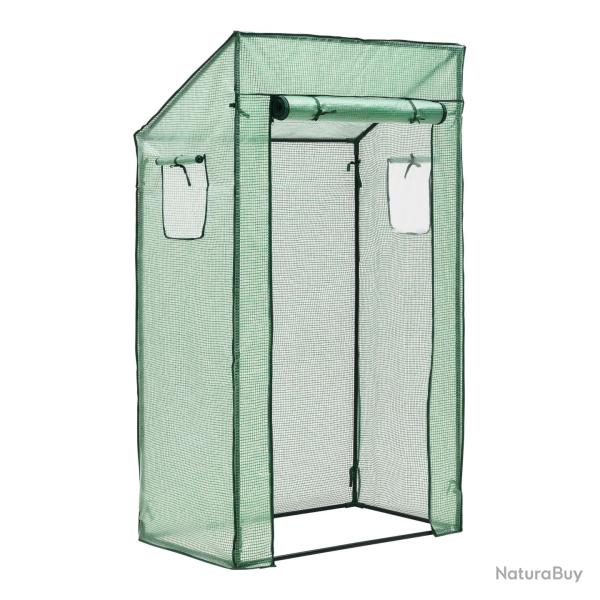 Serre de tomates marzano en acier et poly�thyl�ne � porte et 2 fen�tres zipp�e 100 x 60 x 143 - 174