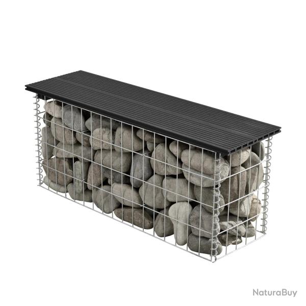 Banc de jardin gabion noir 03_0006437