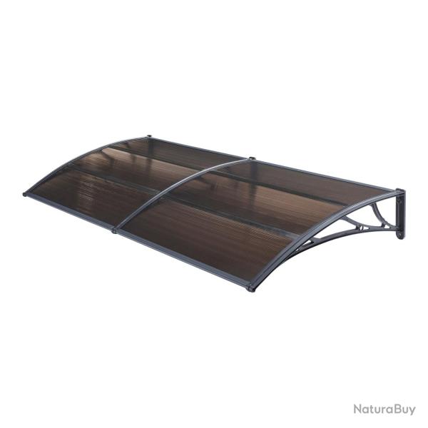 Auvent de porte d'entr�e design marquise d'accueil r�sistante aux intemp�ries 240 x 80 cm noir marr