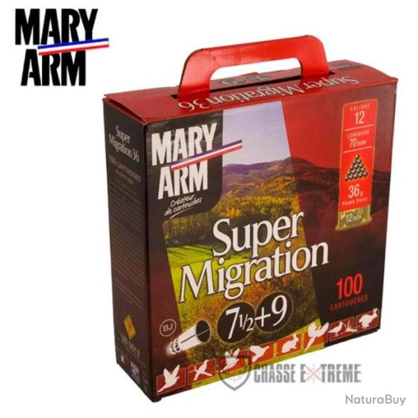 Pack de 100 Cartouche MARY ARM Super Migration 36gr Cal 12/70 PB 7.5+9