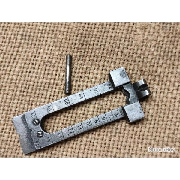 Hausse de fusil portugais Steyr kropatschek mle 1886 avec son axe