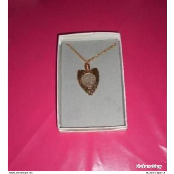 Pendentif "BUFFALO NICKEL" ou "INDIAN HEAD NICKEL" + Chaine de style Indien, Country , Cowboy !