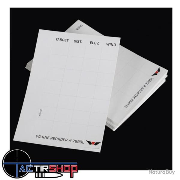 Carte de rechange pour porte carte Pr�cision Rifle Warne Universal Data Card Holder