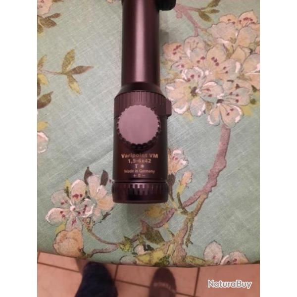 Lunette de battue zeiss 1,5-642 T* varipoint VM + montage haut eaw pivotant tat neuf