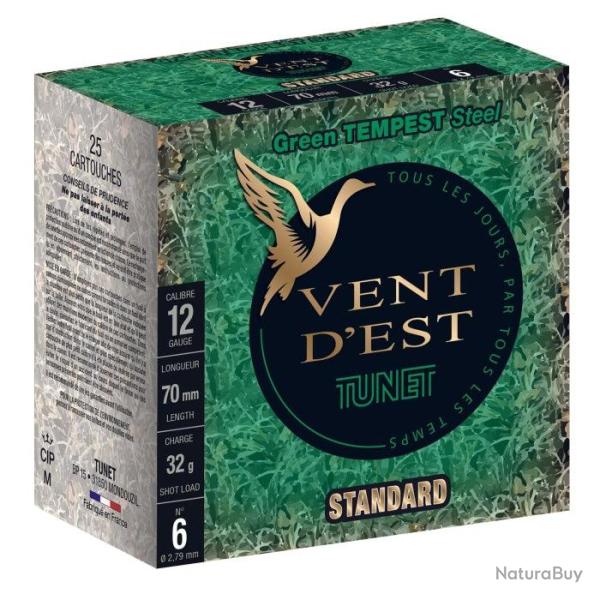 Cartouches Tunet Green Tempest HP Cal. 12 70 acier Par 10