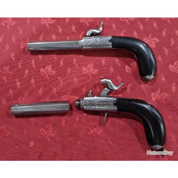 Paire de pistolets de voyage balle force