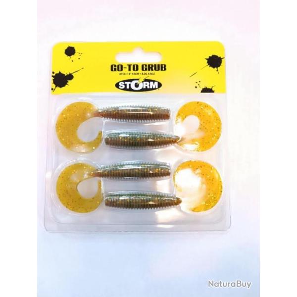 !! STORM GO-TO  GRUB 4" 10 CM GOLD GLITTER MOTOROIL UV !!