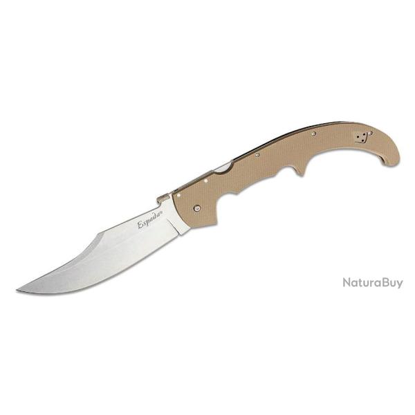 Couteau Cold Steel Espada XL Lame Acier AUS-10 Stonewash Manche FDE G-10 Lockback CS62MGCDESW