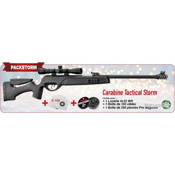 Pack No�l Carabine GAMO - Carabine � air comprim� Tactical Storm + lunette + cibles + plombs