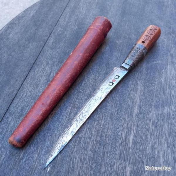 Couteau BOU SAADI Afrique du nord avec �tui en cuir d Origine