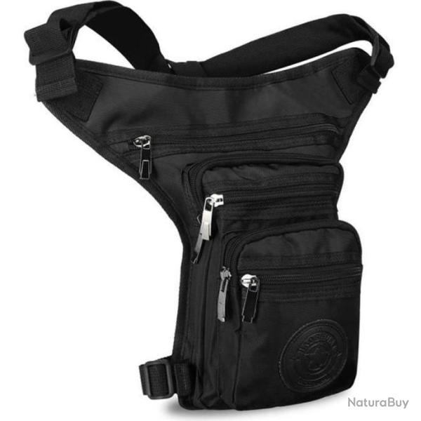 Sac de Taille/Jambe Ceinture sacoche Pochette Toile Voyage �quitation Moto Noir