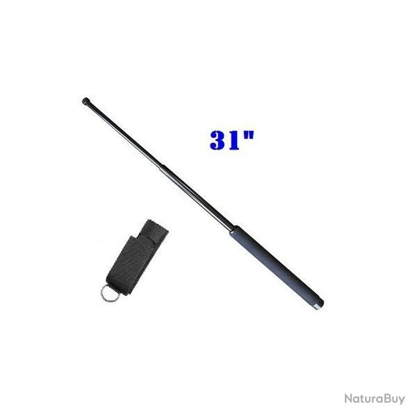 MATRAQUE TELESCOPIQUE 31 POUCES EN ACIER MANCHE MOUSSE + ETUI
