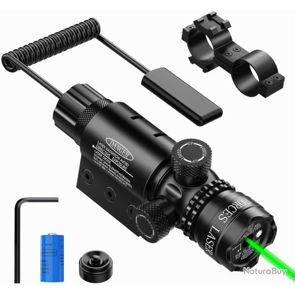 POINTEUR LASER TACTIQUE AVEC SWITCH D�PORT� + 2 MONTAGES (EN 8 ET RAIL 20MM)