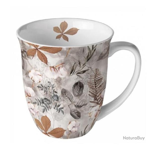 MUG PORCELAINE FEUILLES AUTOMNE