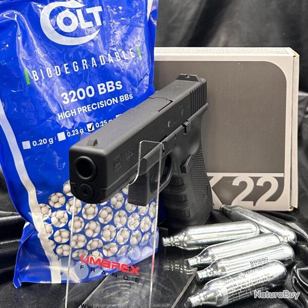 Nouveau - Pack pr�t � tirer - GLOCK 22"GEN 4" - Cal. BBs 6mm - Airsoft ( 3200 Billes + 5 Capsule de 