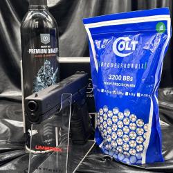 Nouveau- "Pack pr&ecirc;t &agrave; tirer" - GLOCK 17 - Cal. BBs 6mm - Airsoft ( Bouteille de gaz + 3200 Billes )