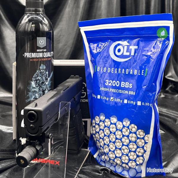 Nouveau- Pack Laser pr�t � tirer - GLOCK 17 - Cal. BBs 6mm - Airsoft (Laser+Gaz+Billes)