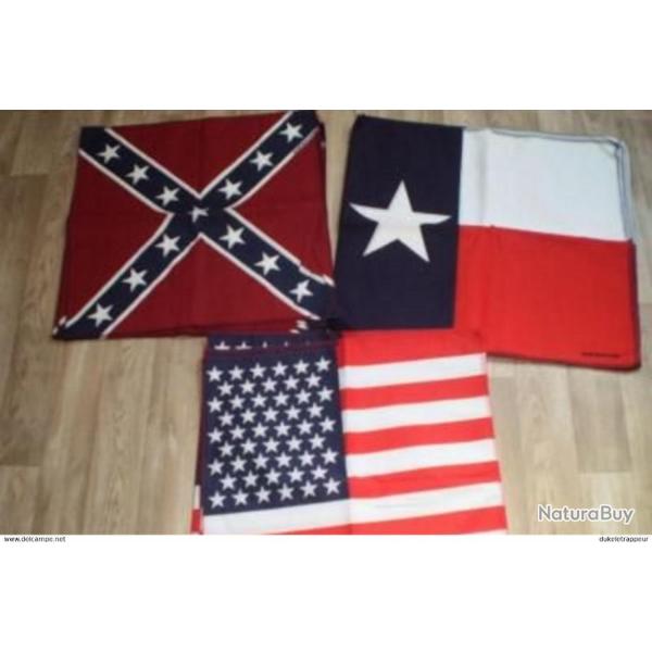 BANDANAS (foulards) Made In U.S.A. "DIXIE" , "TEXAS" ou "STARS & STRIPES" !
