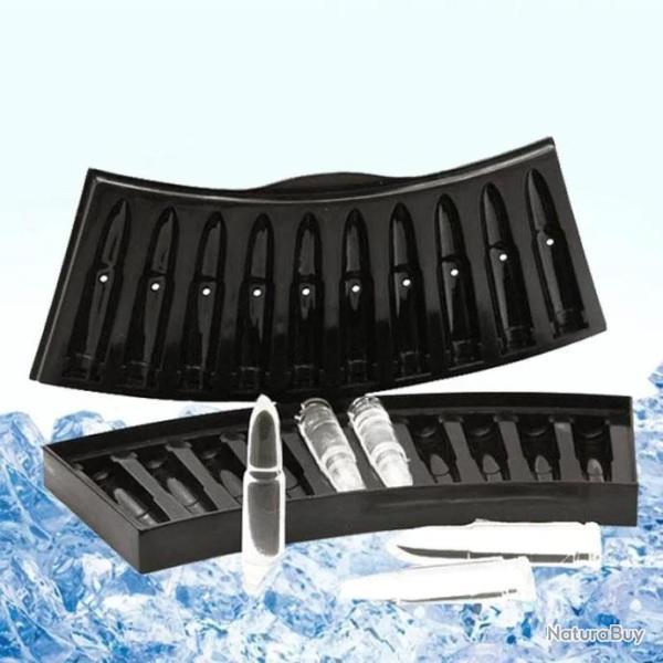 IDEE CADEAU - Moule � gla�on en silicon en forme de cartouches - 10 cartouches