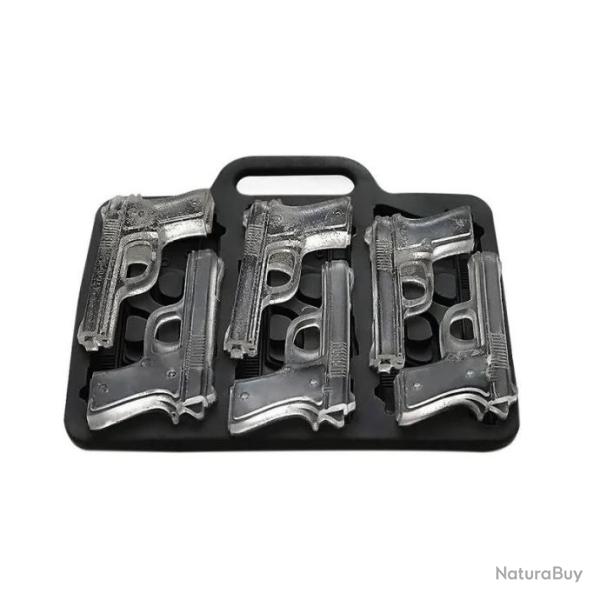 IDEE CADEAU - Moule � gla�on en silicon en forme de pistolet - 6 pistolets