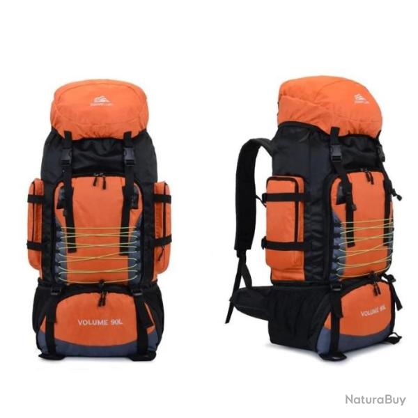 SAC � DOS 90L �TANCHE - MULTICOMPARTIMENT - L�GER ET ULTRA R�SISTANT - ORANGE - LIVRAISON GRATUITE