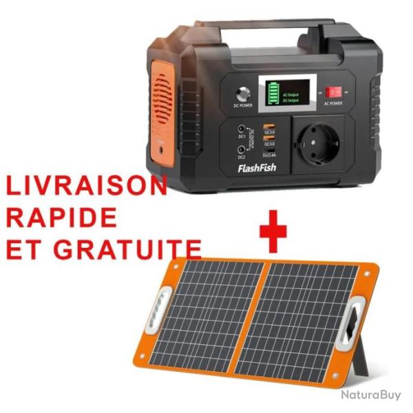 G�N�RATEUR AUTONOME SOLAIRE + PANNEAUX SOLAIRES 200W - 3 MODES DE RECHARGE - LIVRAISON GRATUITE
