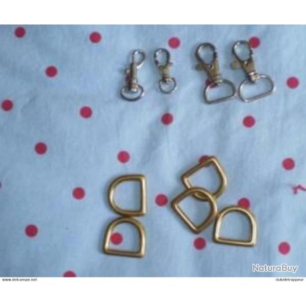 Lot vari�s : D ring , mousquetons,passants de ceintures ...