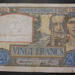 billet de 20 francs (science et travail) du 20-2-1941 tb+