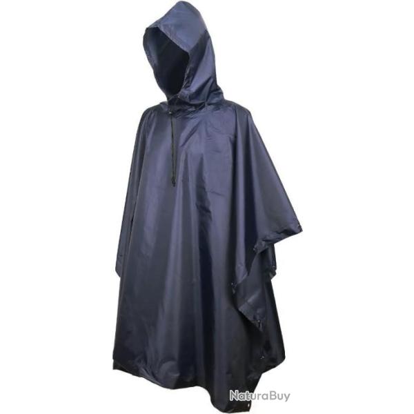 Poncho de Pluie Impermable avec Capuche pour Randonne Ville Camping Voyage Cyclisme Bleut