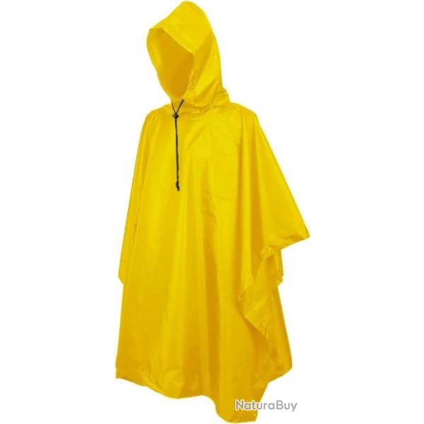 Poncho de Pluie Impermable avec Capuche pour Randonne Ville Camping Voyage Cyclisme Jaune