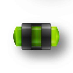 GUIDON FLUO VERT AJOURE M2.6 D3 L7.5