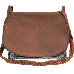 CARNIER CUIR VIEILLI BRETELLE CUIR TRESSEE