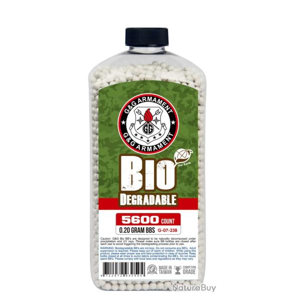 BILLES BIO 0.20G BLANCHES EN BOUTEILLE DE 5600