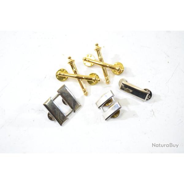 Lot insignes de col US ARMY apr�s Guerre. ID�al reconstitution USA WW2 uniforme