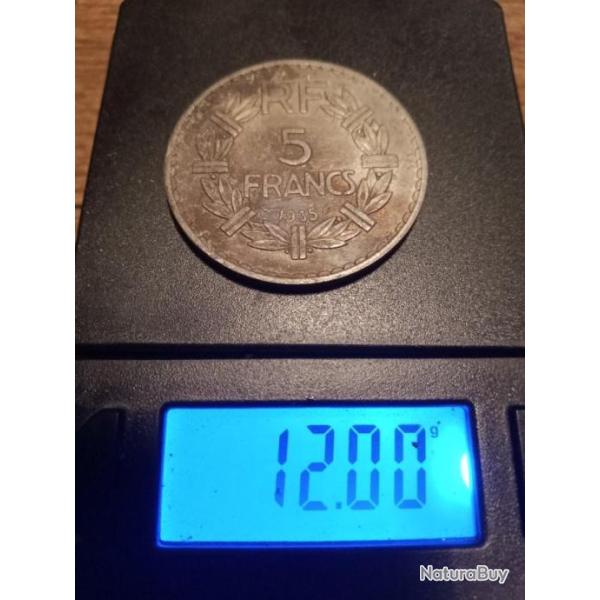Pi�ce 5 francs nickel 1935
