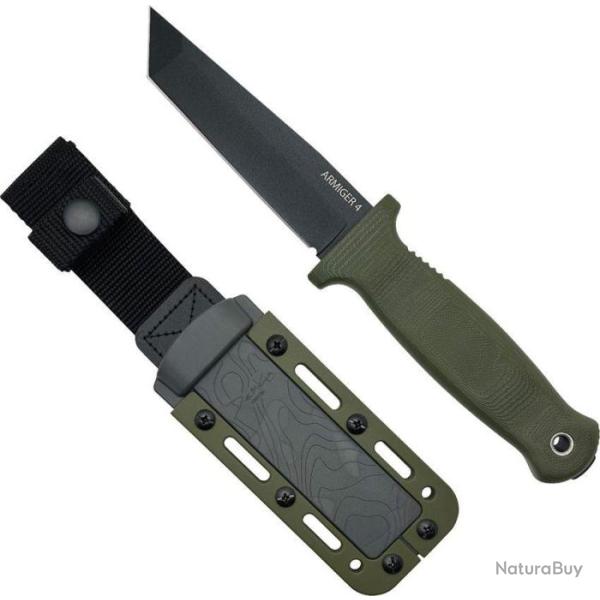 Couteau Demko Armiger 4 Lame Acier 80CrV2 Tanto Manche Polym�re OD Green Etui Kydex DEM09657