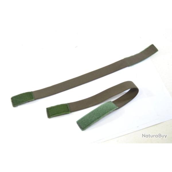 Lot x 4 bande scratch militaire pour serrage de cheville, bras, lastique de couvre casque. Surplus