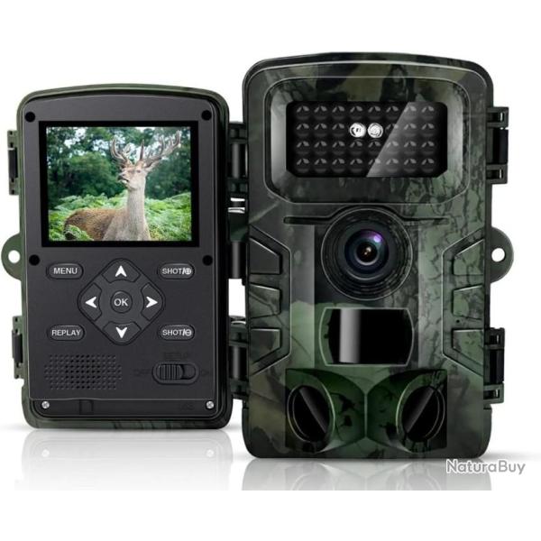 Cam�ra de Chasse 36MP HD Infrarouge Vision Nocturne1080P Angle120� Surveillance �tanche IP54