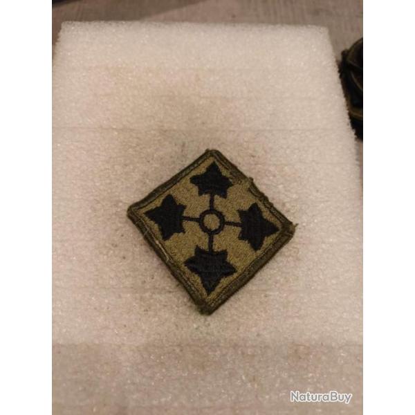 Patch arm�e us 4th INFANTRY DIVISION kaki ORIGINAL